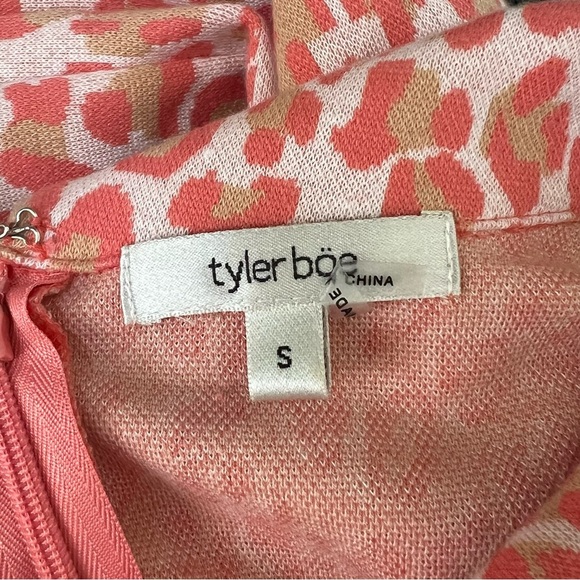 Tyler Boe Coral Animal Cheetah Print Kristen Shift Dress Small Mod Mini Retro - Picture 7 of 11